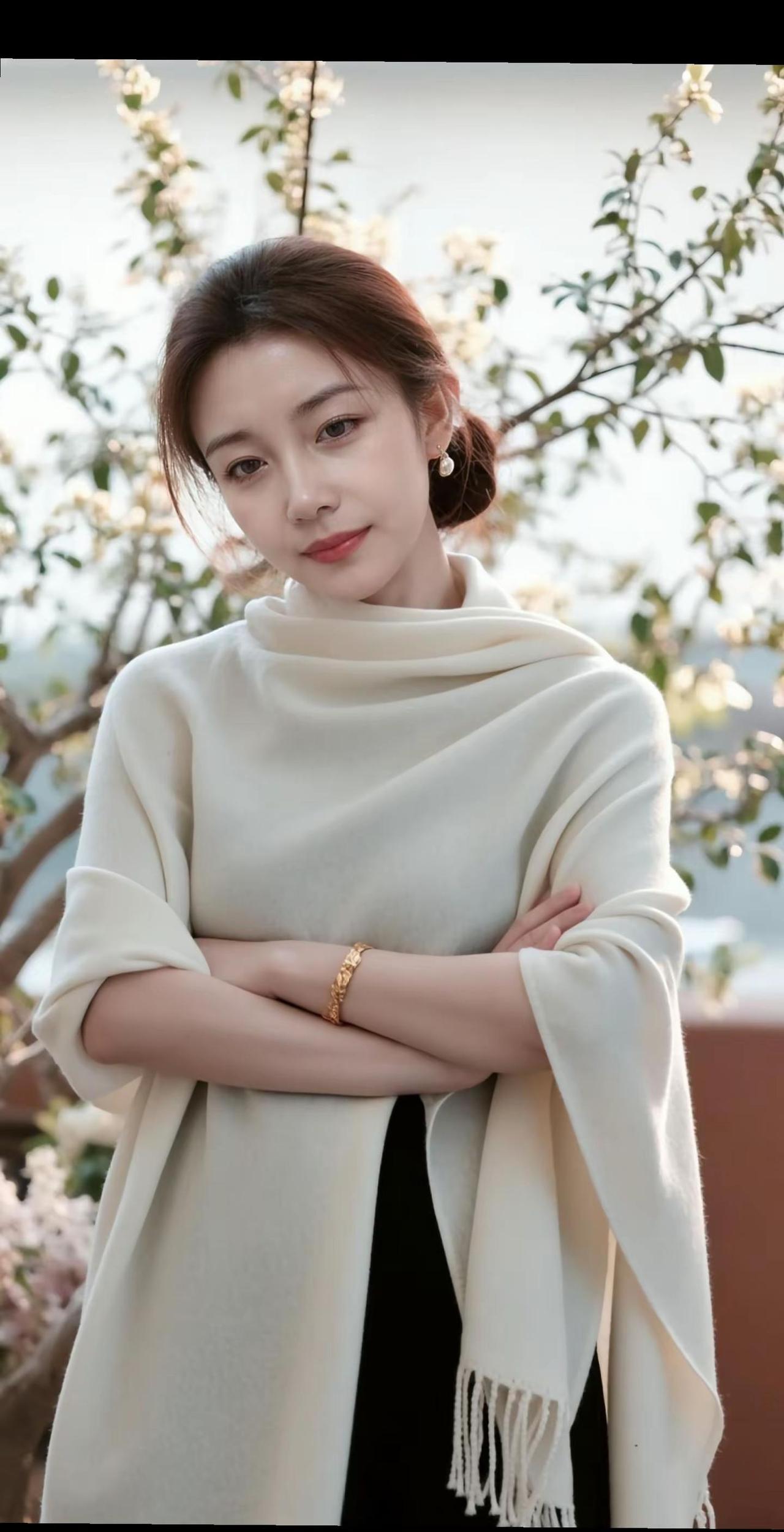 肩上扛着责任，心里装着远方，脚下踏着现实。AI披肩生活照