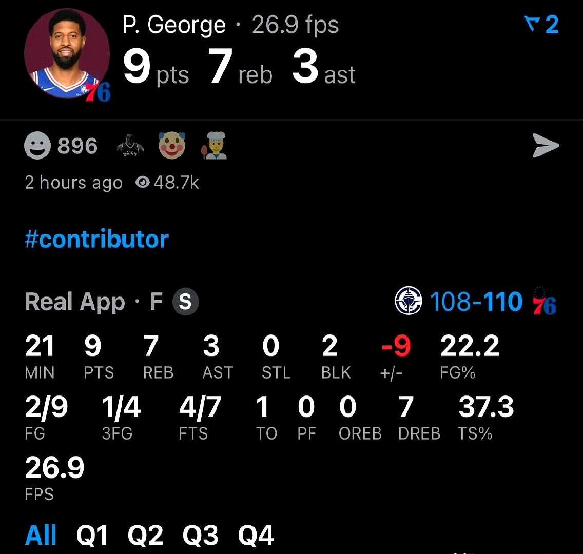 还剩3年1.62亿！！！保罗-乔治赛季首秀演砸了！这事儿刚刷到，差点把手里的奶茶