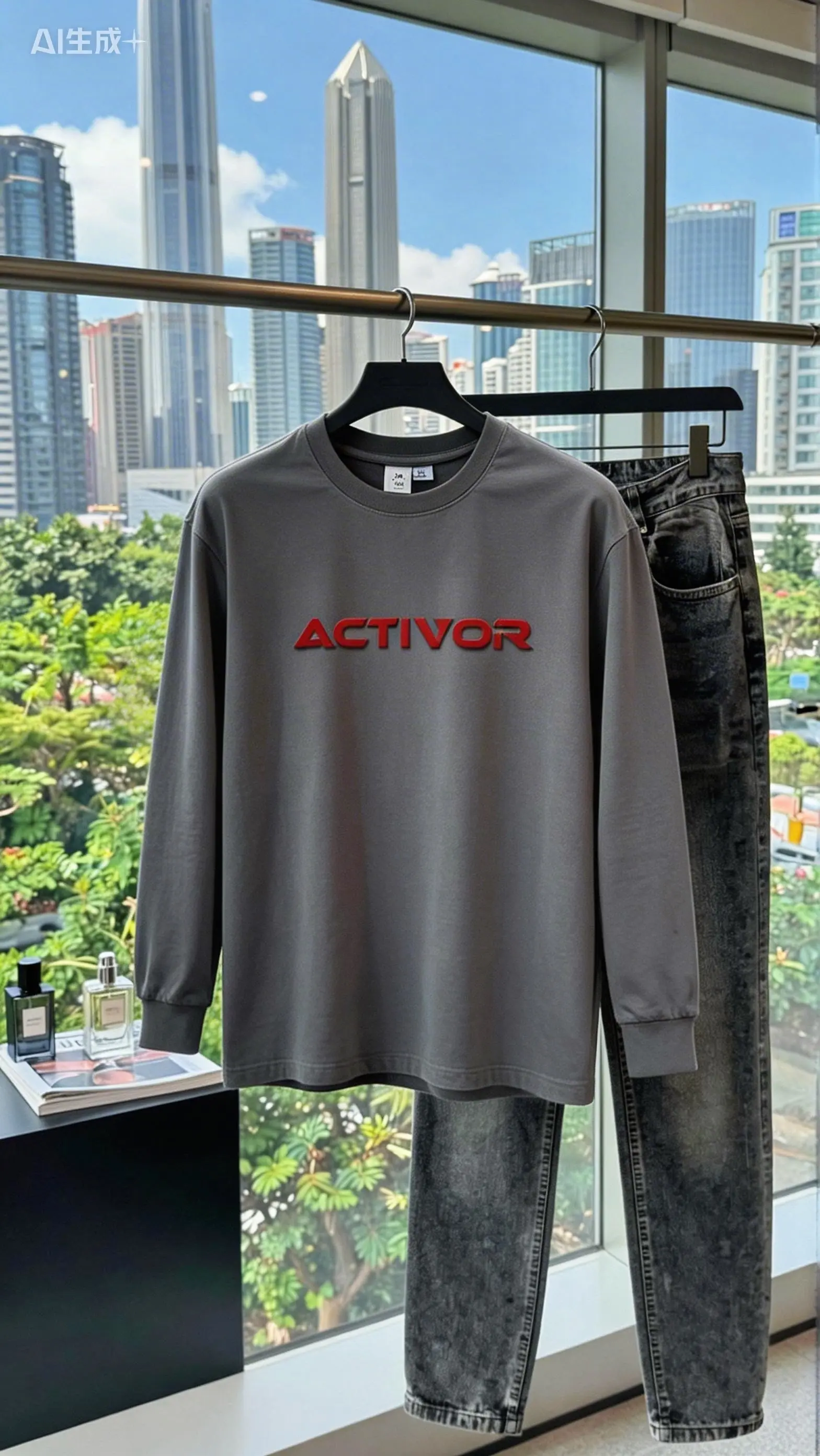 纯棉长袖休闲韩版宽松圆领男士打底衫