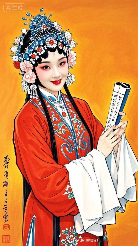 穿越时空的古典美人，手持古籍，韵味十足。