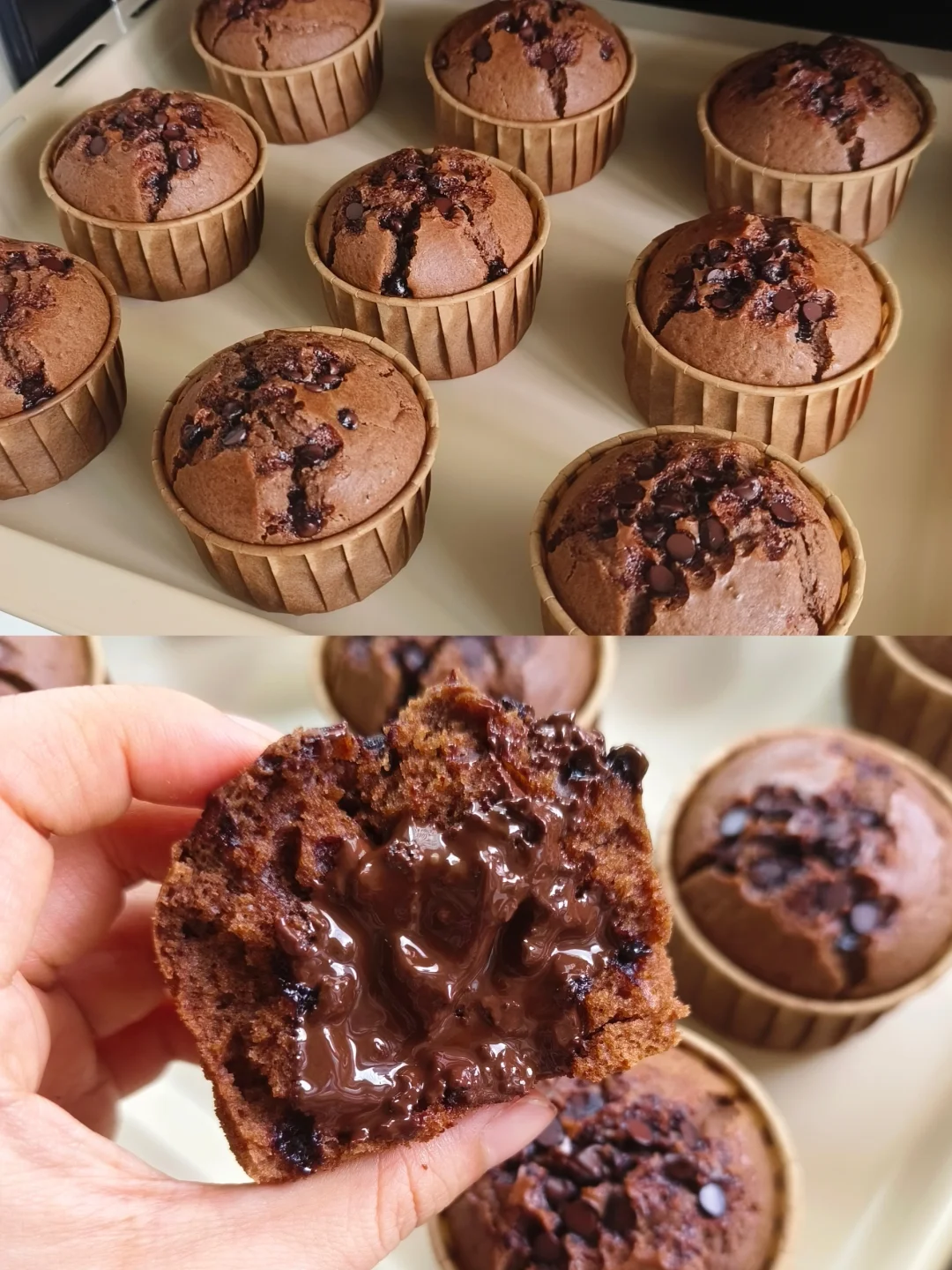 搅一搅就超级好吃的巧克力爆浆麦芬蛋糕