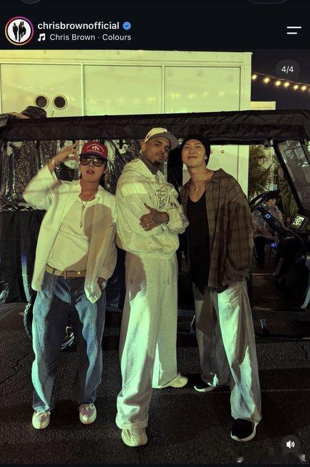 金南俊 郑号锡和chris brown合照被网友公开抵制chris brown罪