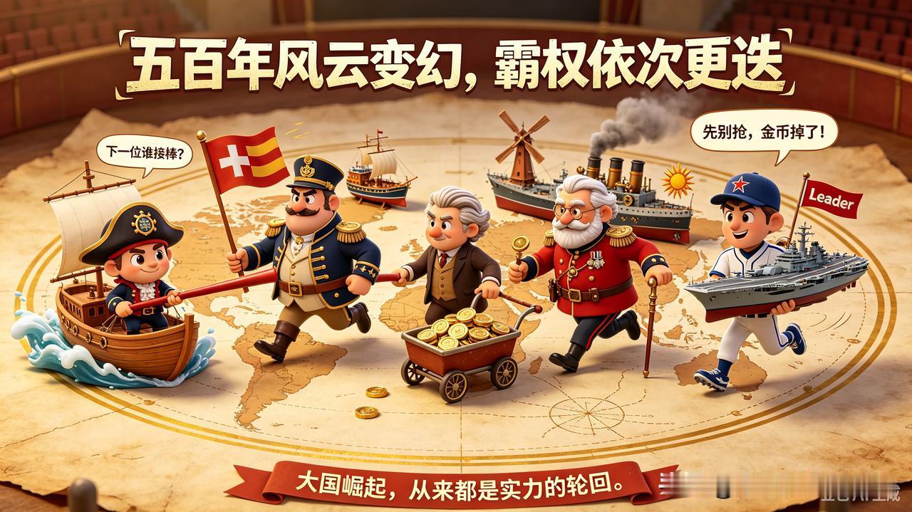 一场跨越五百年的接力赛：葡萄牙靠帆船开局，西班牙携金银扩张，荷兰凭贸易暴富，英国