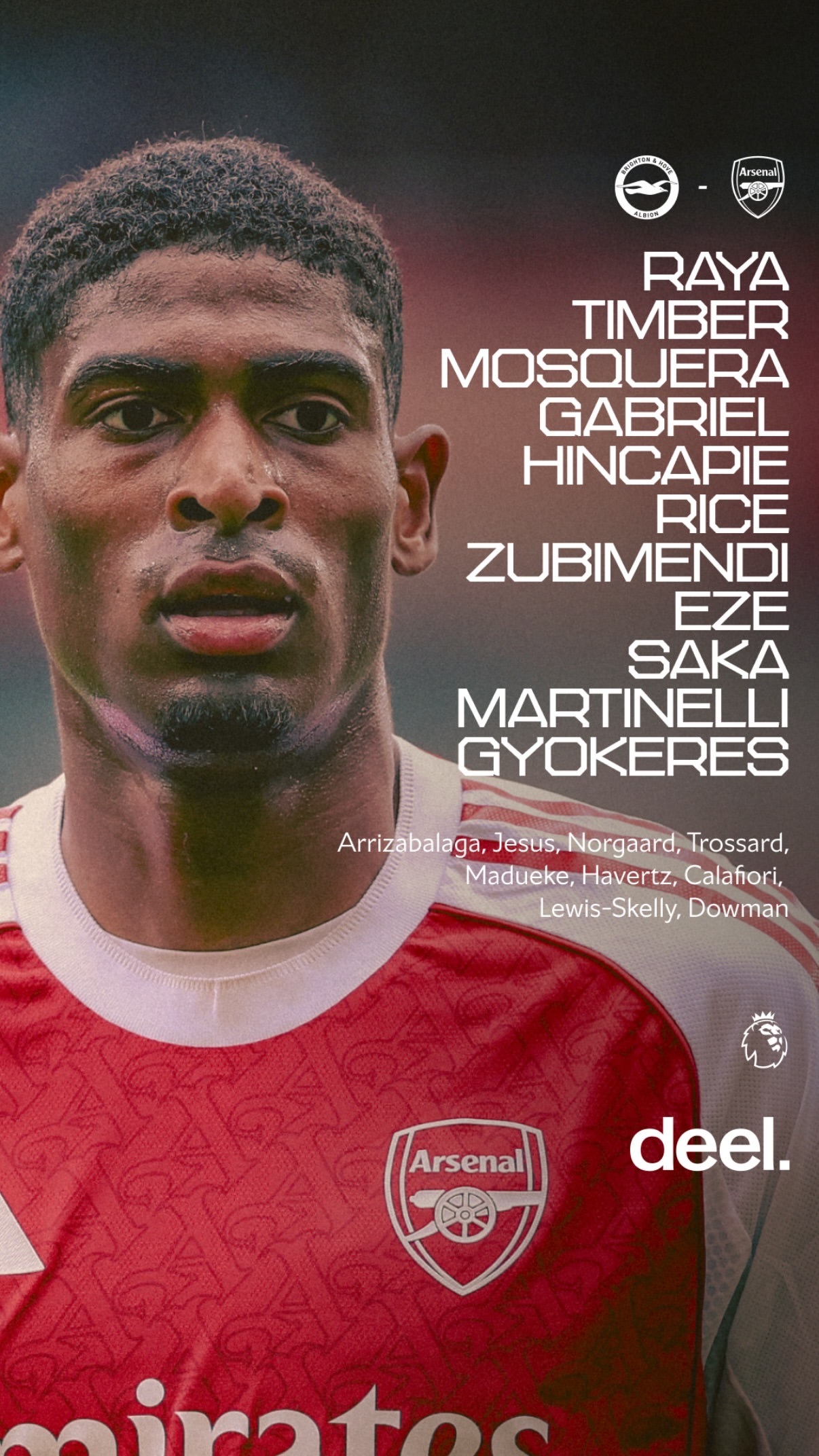 萨利巴轻伤休战！道曼进入替补席布莱顿vs阿森纳