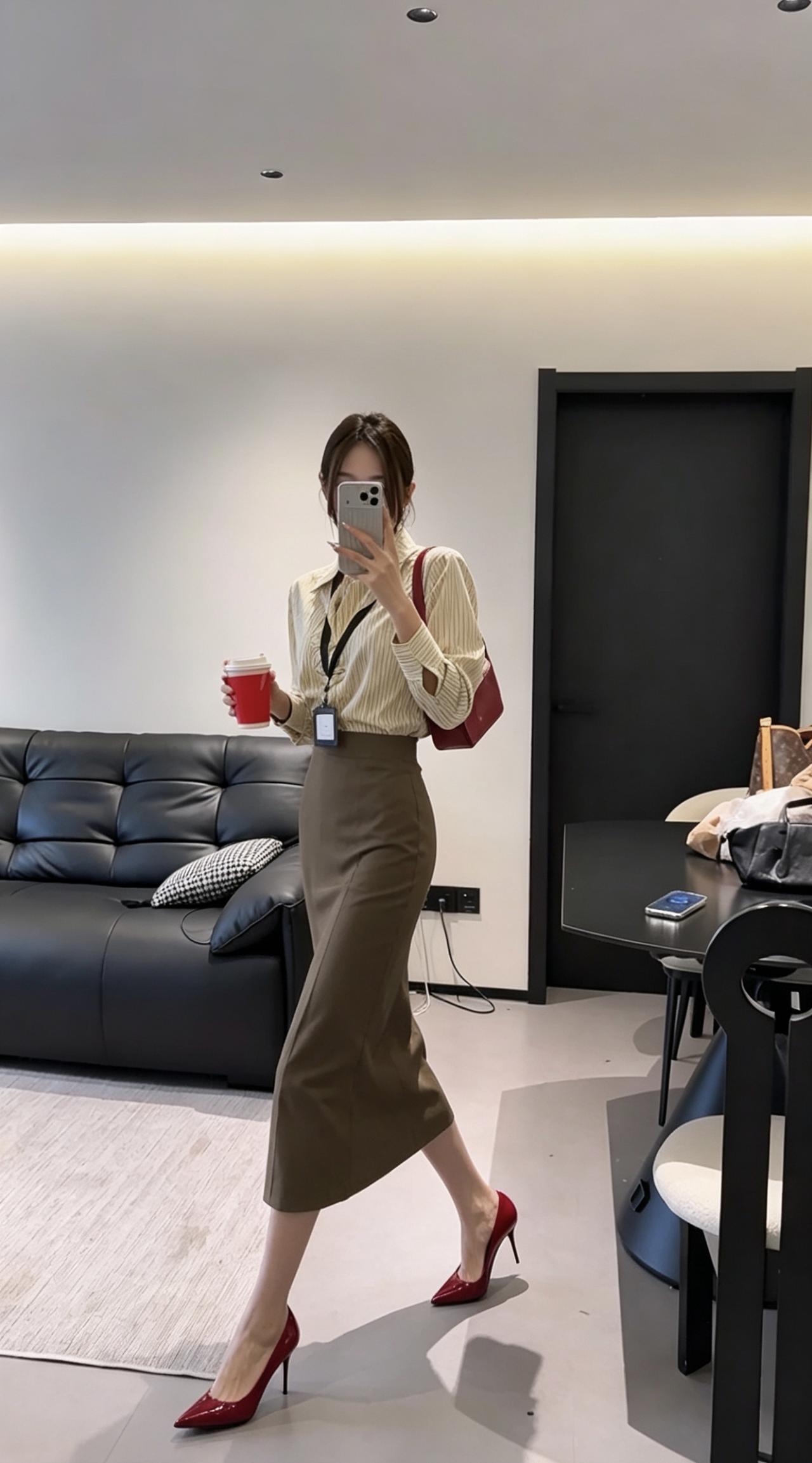 今日推荐是气质通勤穿搭，简约高级，日常多场景百搭不挑人。

整体穿搭走简约轻熟风