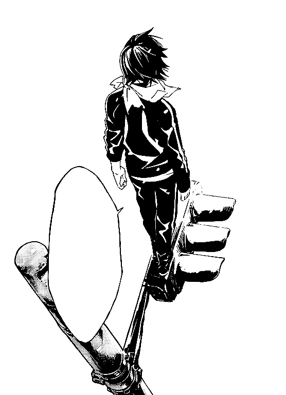 #野良神# 原画里の 落魄神明「夜斗」｜黑白漫壁纸[心] ​​​