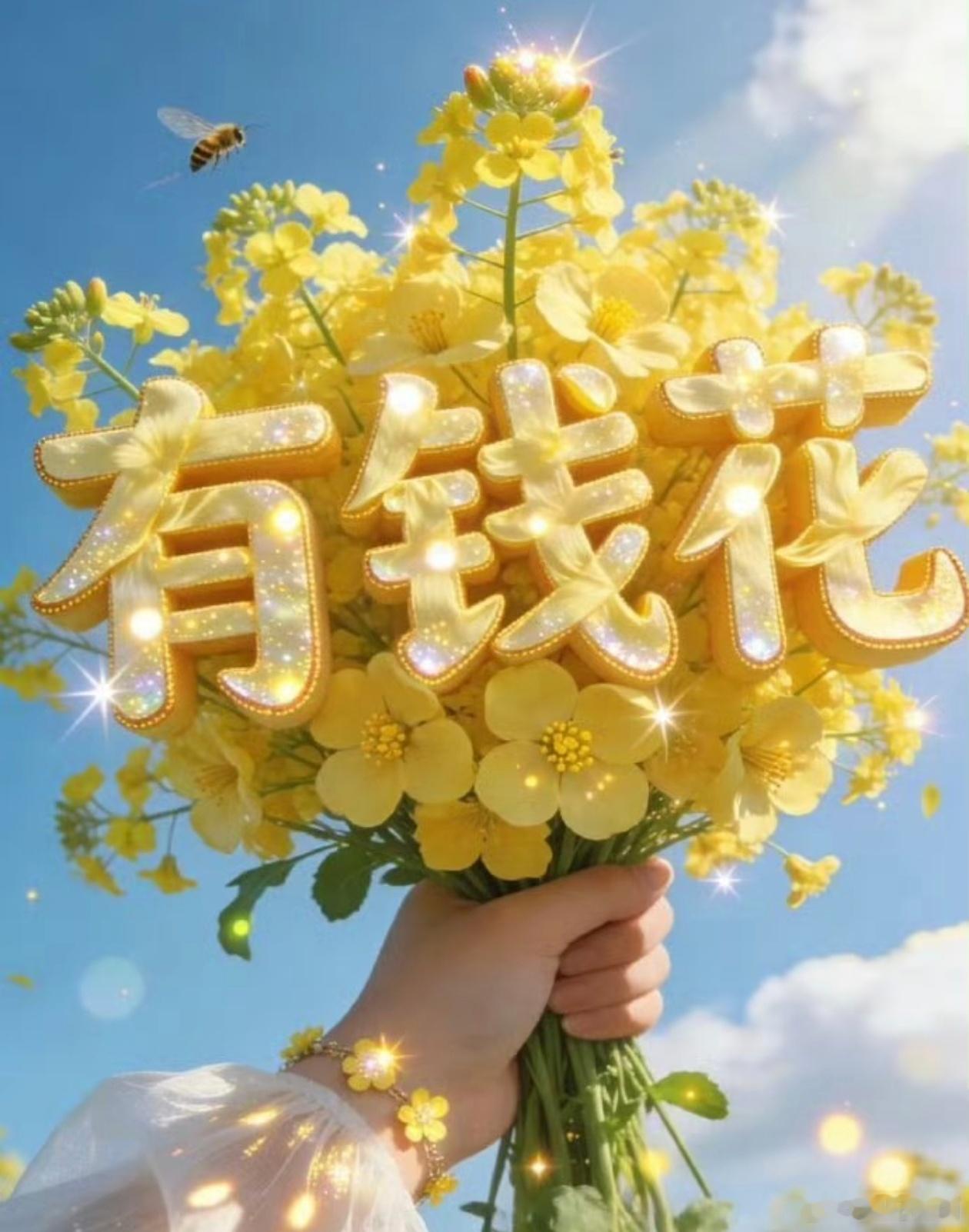 送你一束花，一束有钱花。点赞，天天有钱花。 