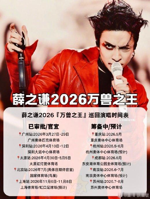 薛之谦万兽之王演唱会官宣家人们，重磅消息来袭！薛之谦 “万兽之王” 演唱会正式官