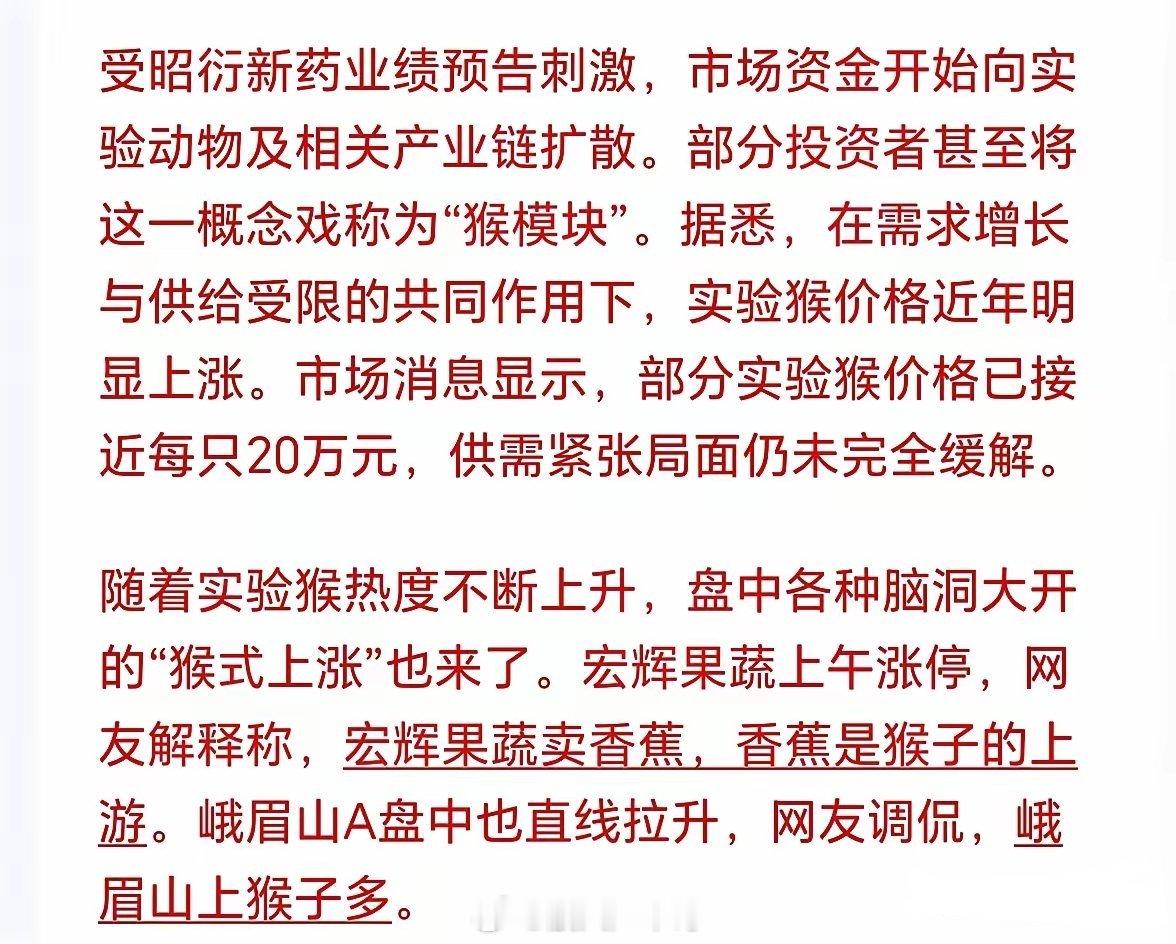 实验猴涨疯了！价格暴涨200%，供需严重失衡，加钱也得排队，涨价预期还在不断强化