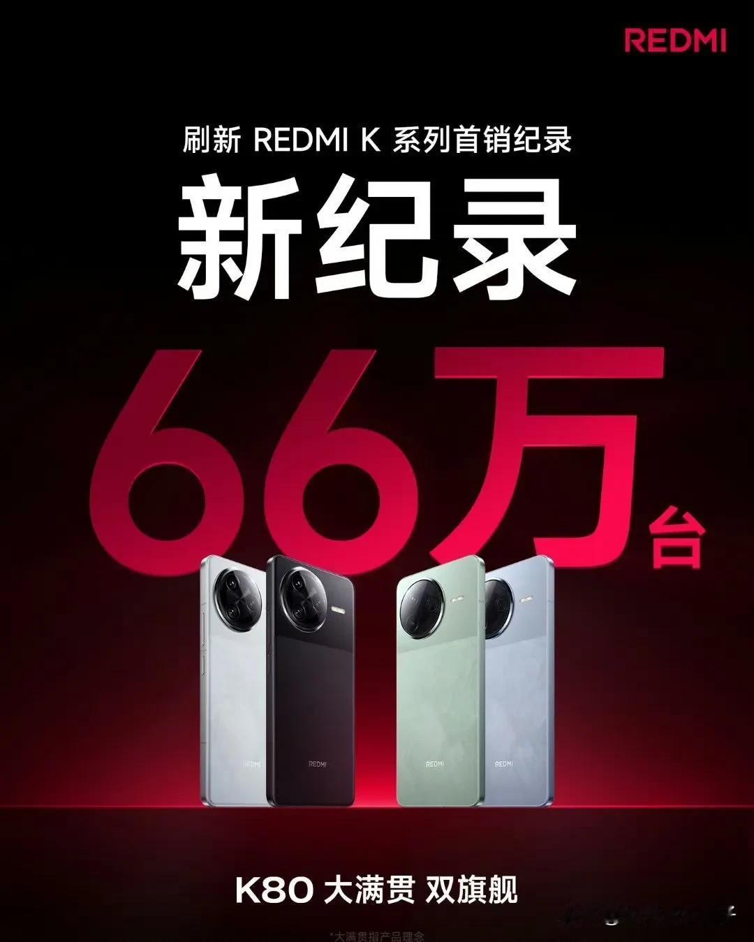 王腾不亏有大帝之资，红米k80杀疯了，销量已破66万。
1. k80的外观可谓见