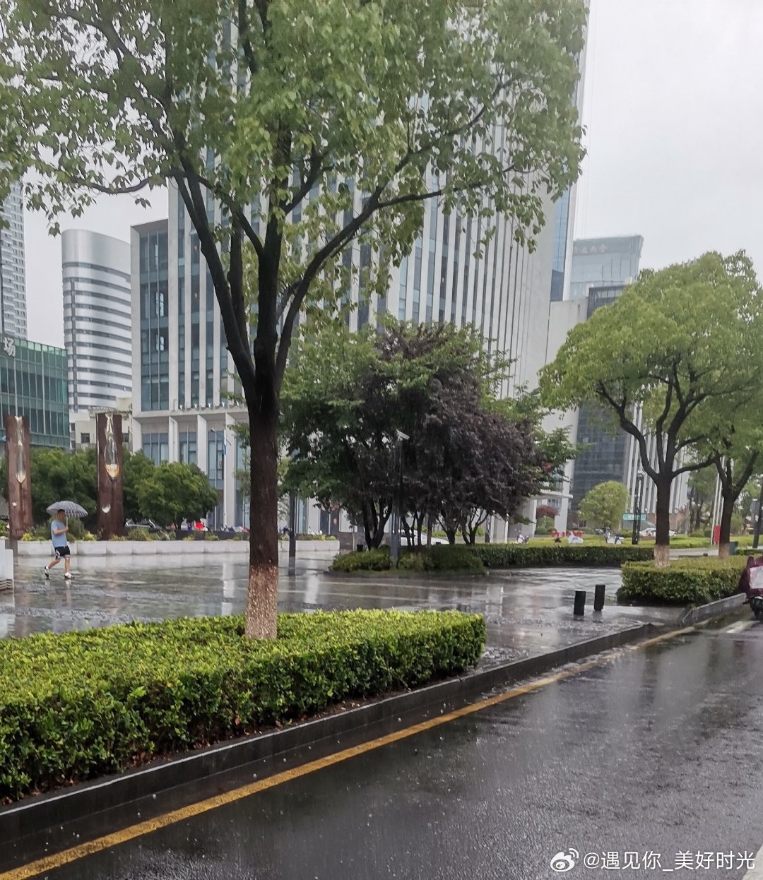 这个雨下得。。。路上堵的不行，等了半小时车都没来，看来今天要迟到了吧 