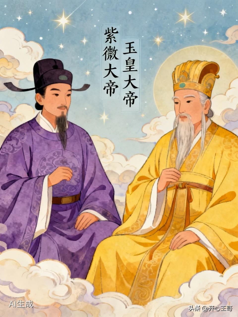 一、正统道教神谱层级（主流、宫观现行体系）
 
完整排序：三清（最高）→玉皇大帝