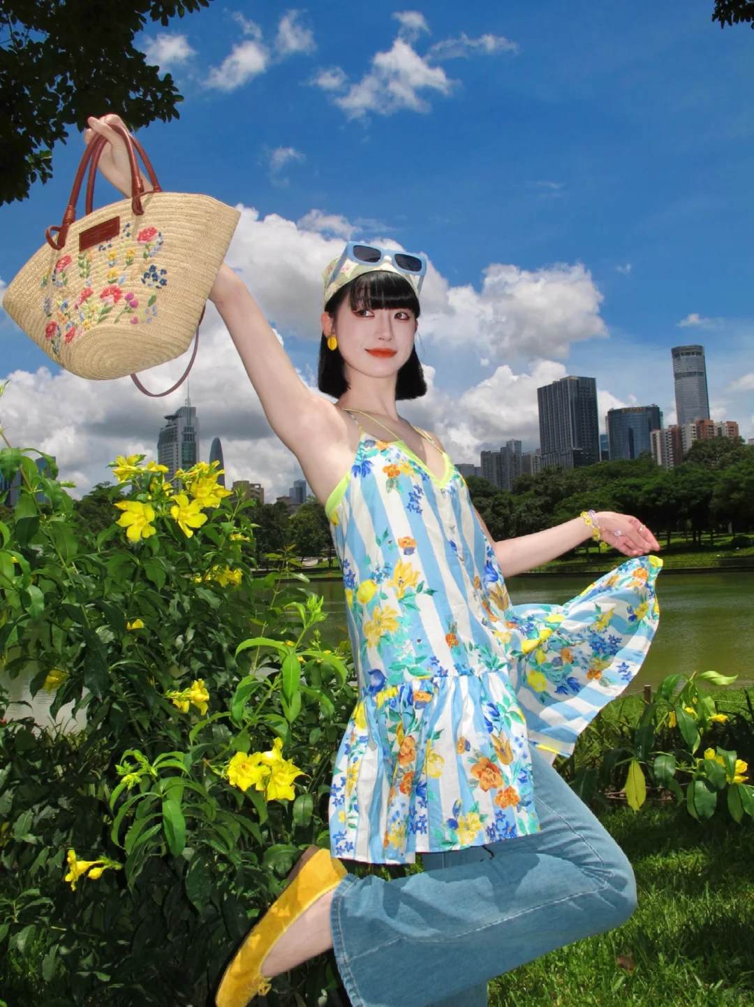 阳光明媚 我也明媚☀️🍃👒