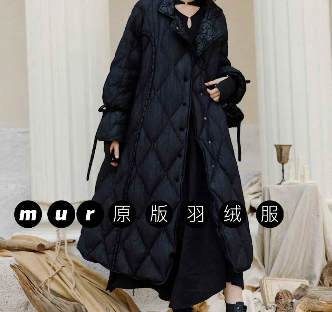 murmurmi 做旧蕾丝拼接诧寂风羽绒服