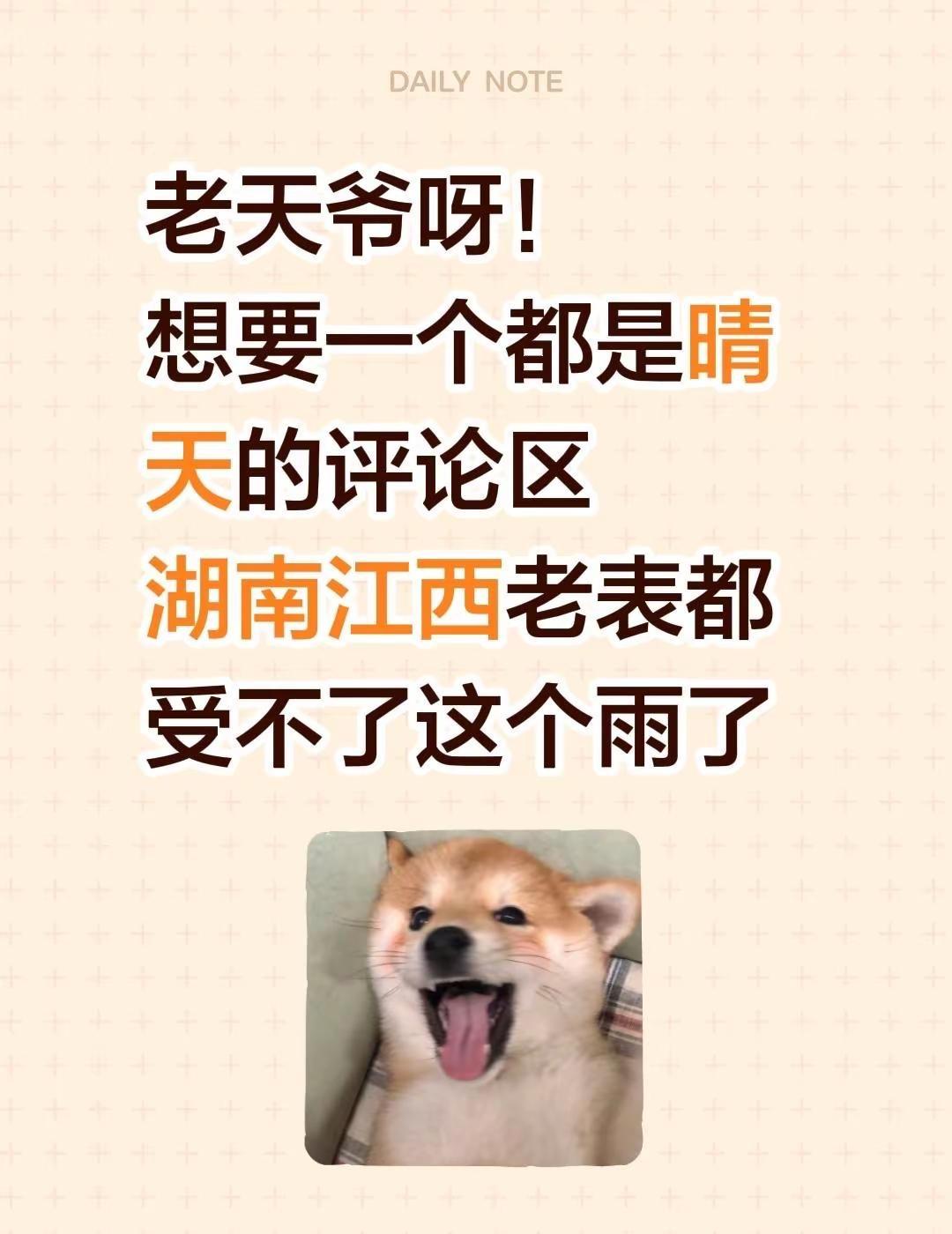 老天爷呀！想要一个都是晴天的评论区湖南江西老表都受不了这个雨了