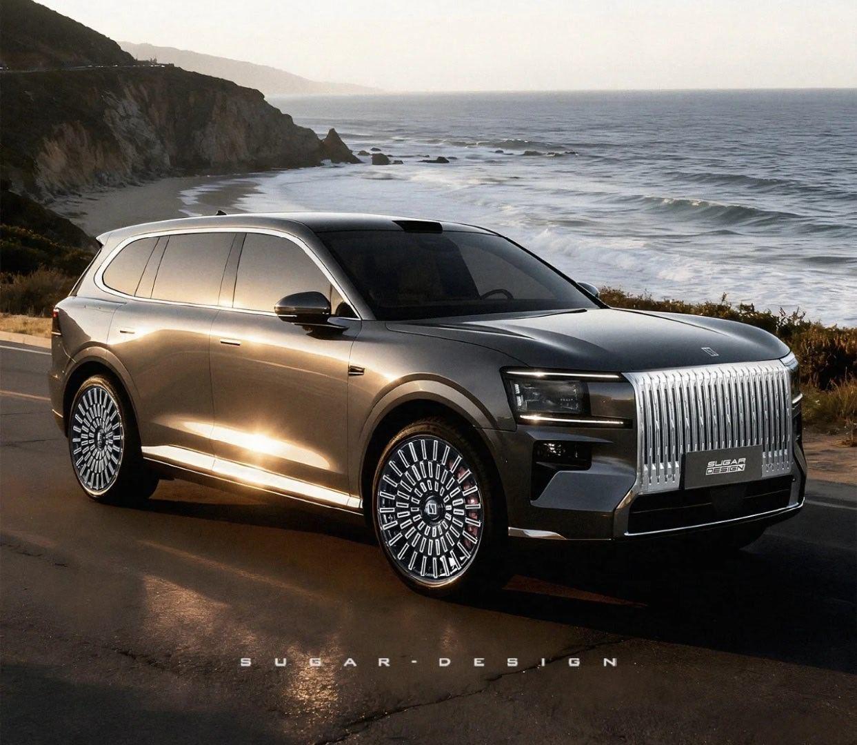 极氪8X大概率就长这样。9X太猛太霸气了，我更喜欢8X天圆地方的设计，霸气之余又