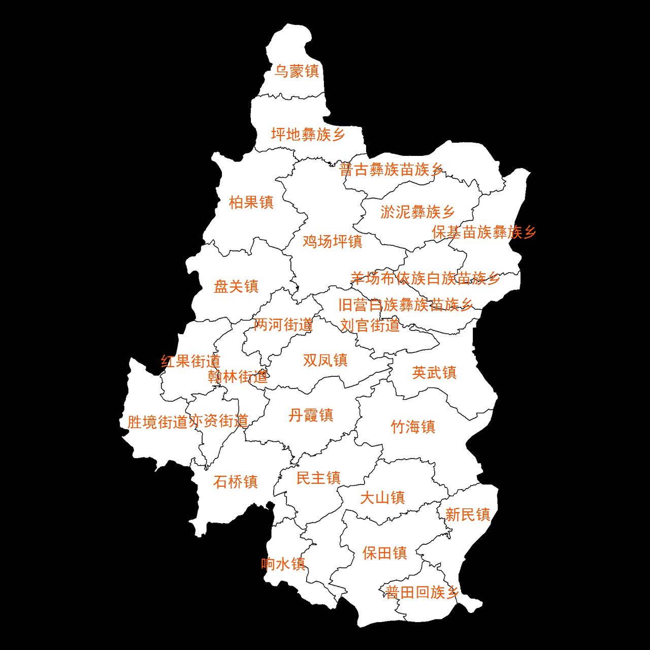 盘州市乡镇划分简图