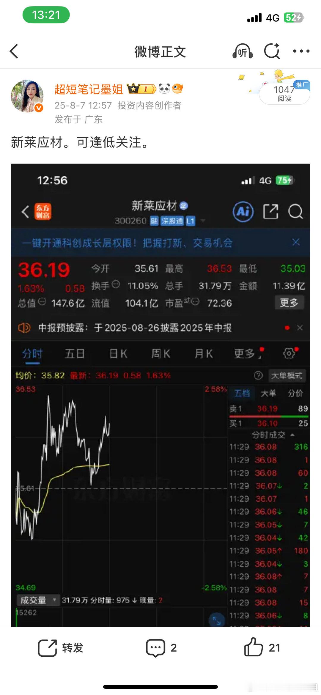 新莱应材这波大长腿也太猛了！早早就盯上没敢冲，现在看着直线拉涨，这眼光没输但胆量