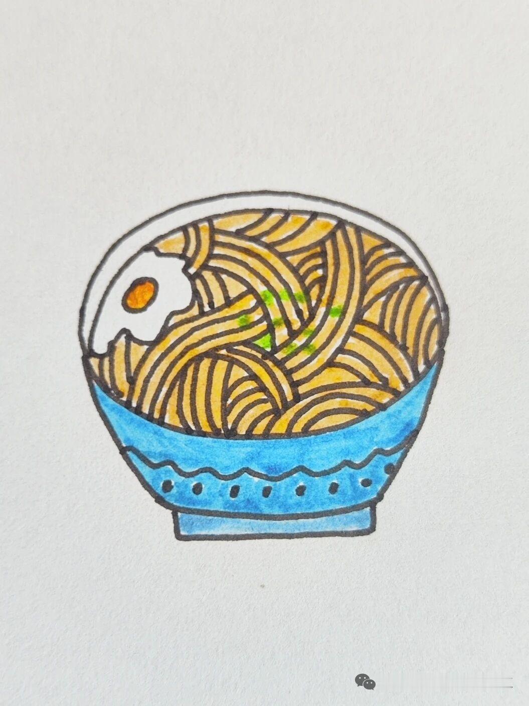 简笔画，一碗面

简笔手绘画
