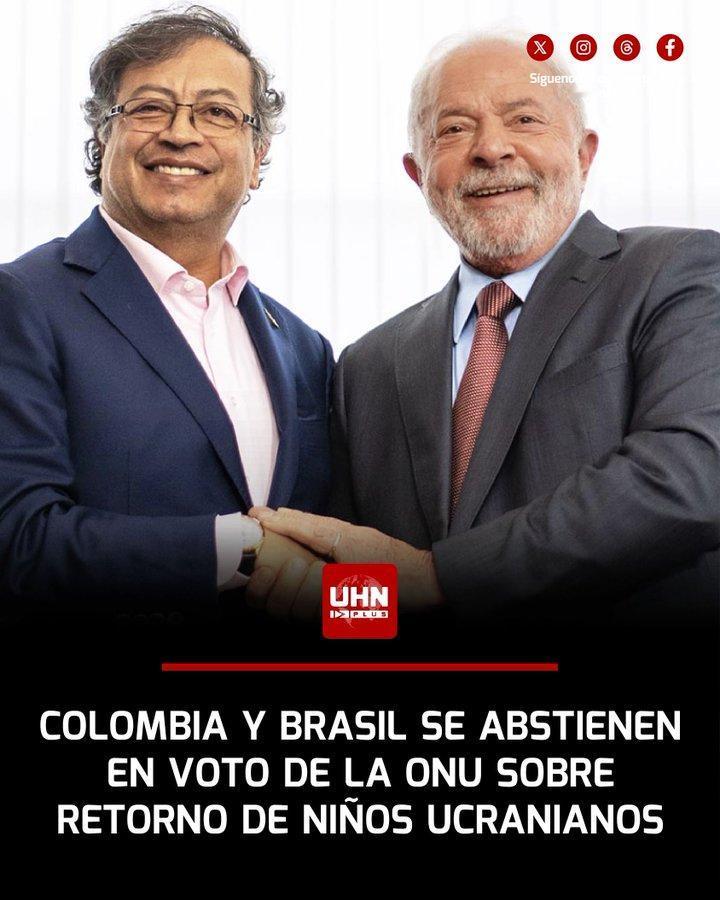 哥伦比亚和巴西在联合国要求俄罗斯归还战争期间被绑架的乌克兰儿童的投票中投了弃权票