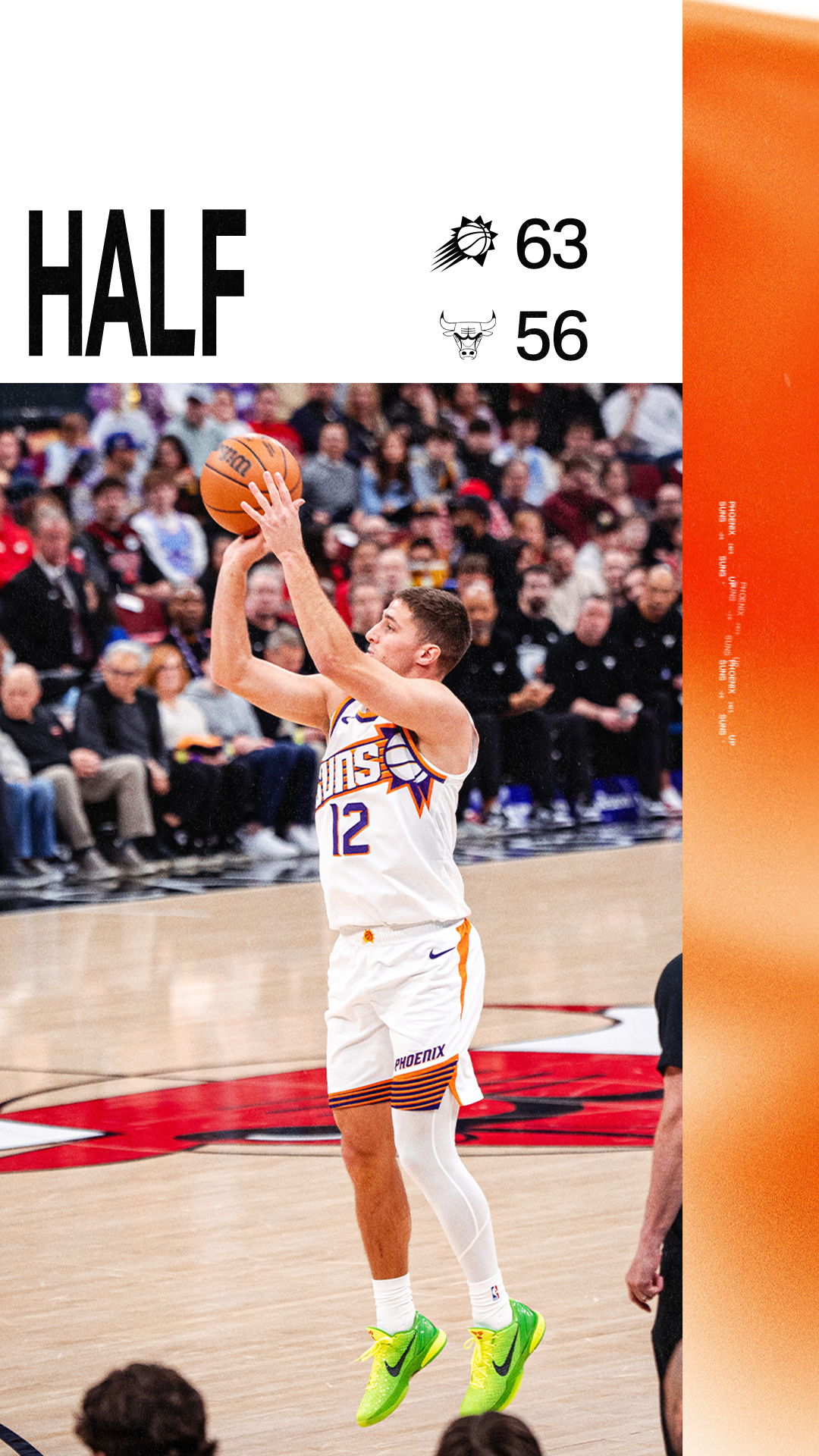 半场结束 我们63-56暂时领先！菲尼克斯太阳 ｜太阳vs公牛 ｜旭日东升