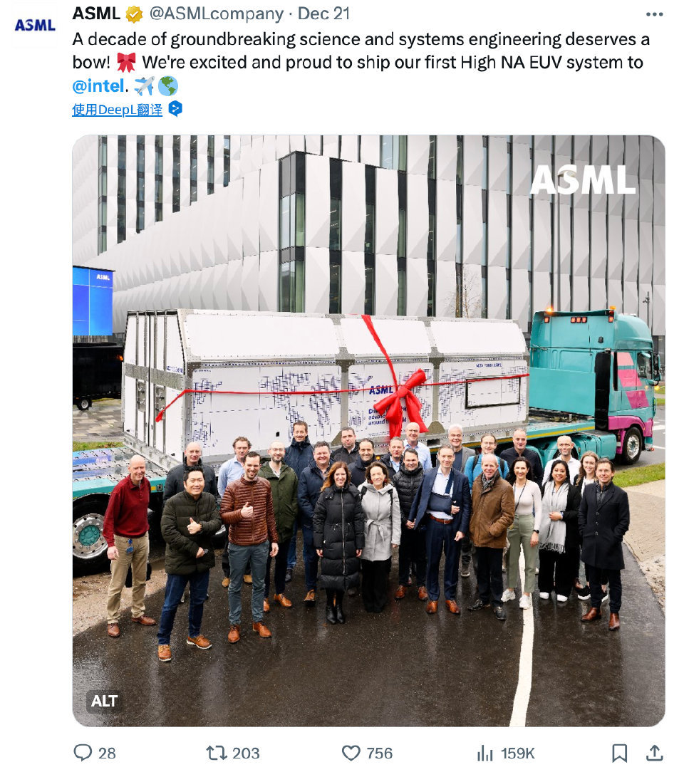 #阿斯麦第一台2纳米光刻机给了英特尔#说第一台2纳米光刻机我以为是假概念。1.我