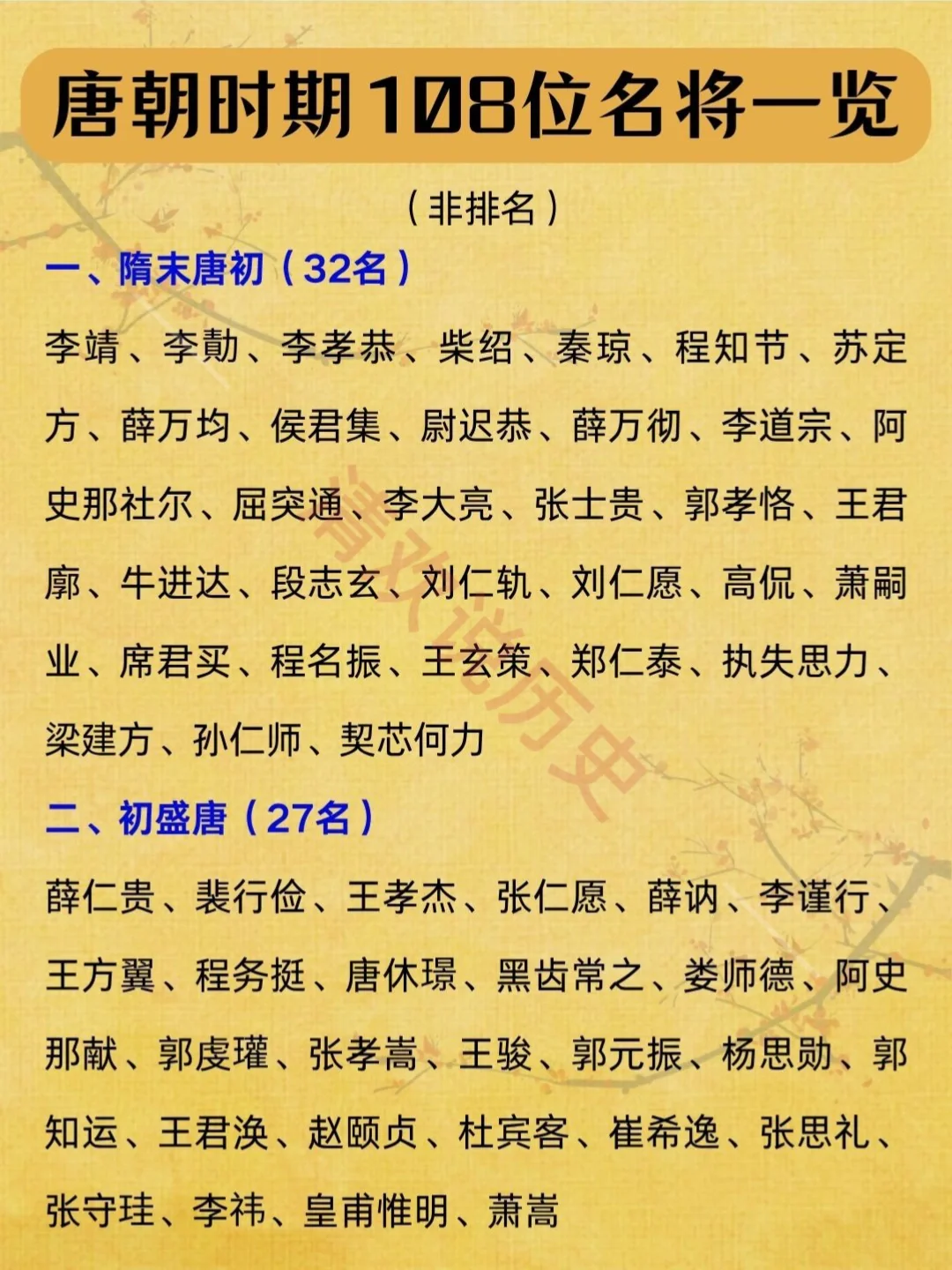 唐朝时期的108位名将❗有多位入选武庙