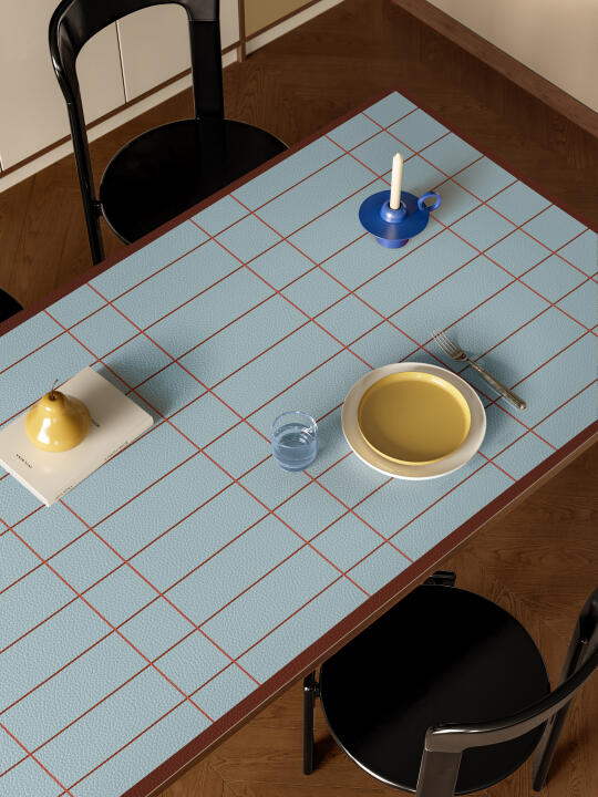 💙复古中古风｜蓝格纹餐桌布美到犯规！