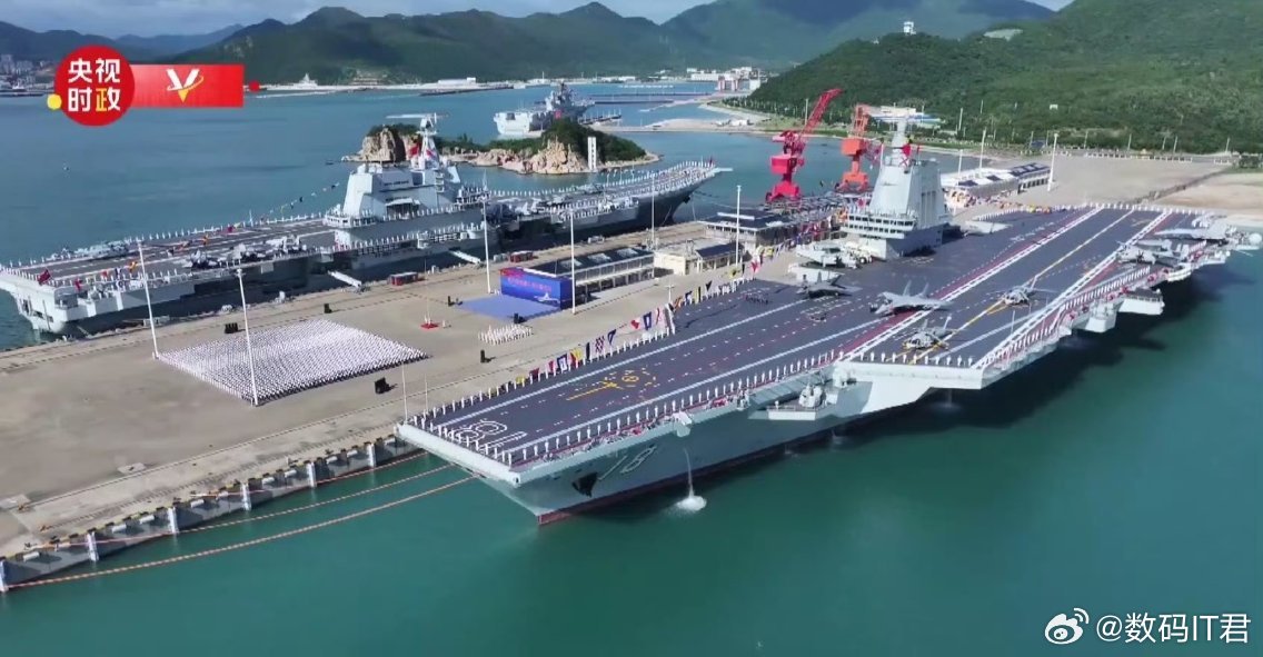 福建舰入列画面哇！从此进入三航母时代，点赞祝贺！[收到] ​​​