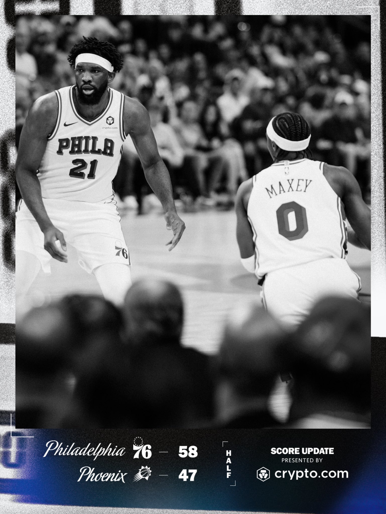 有惊无险！全场比赛结束：76人队客场109-103战胜太阳队！恩比德33分9篮板