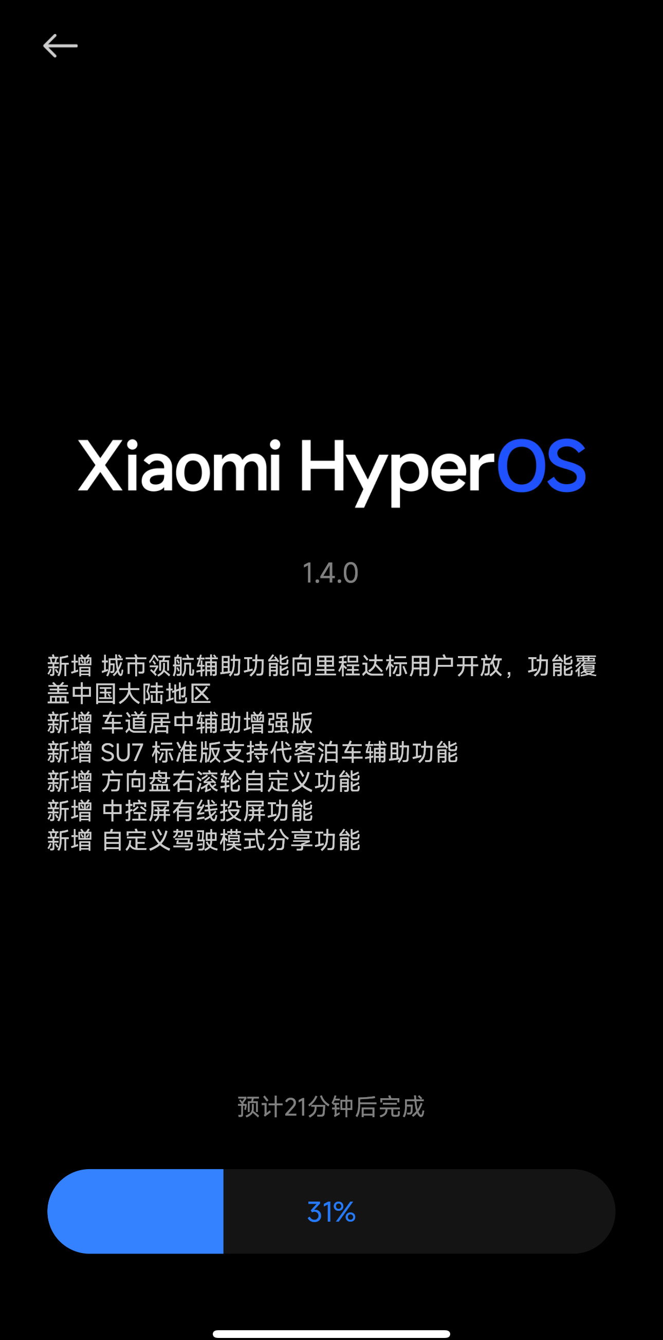 雷军子真的说话算数哦，说10月30日全量推送就推送。我已经在更新了，城市领航全国