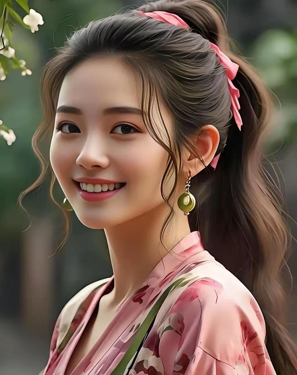 天净沙·春闺 
笑靥暖透春霞，
清眸如水生花，
一笑嫣然意雅。
风姿如画，
端庄