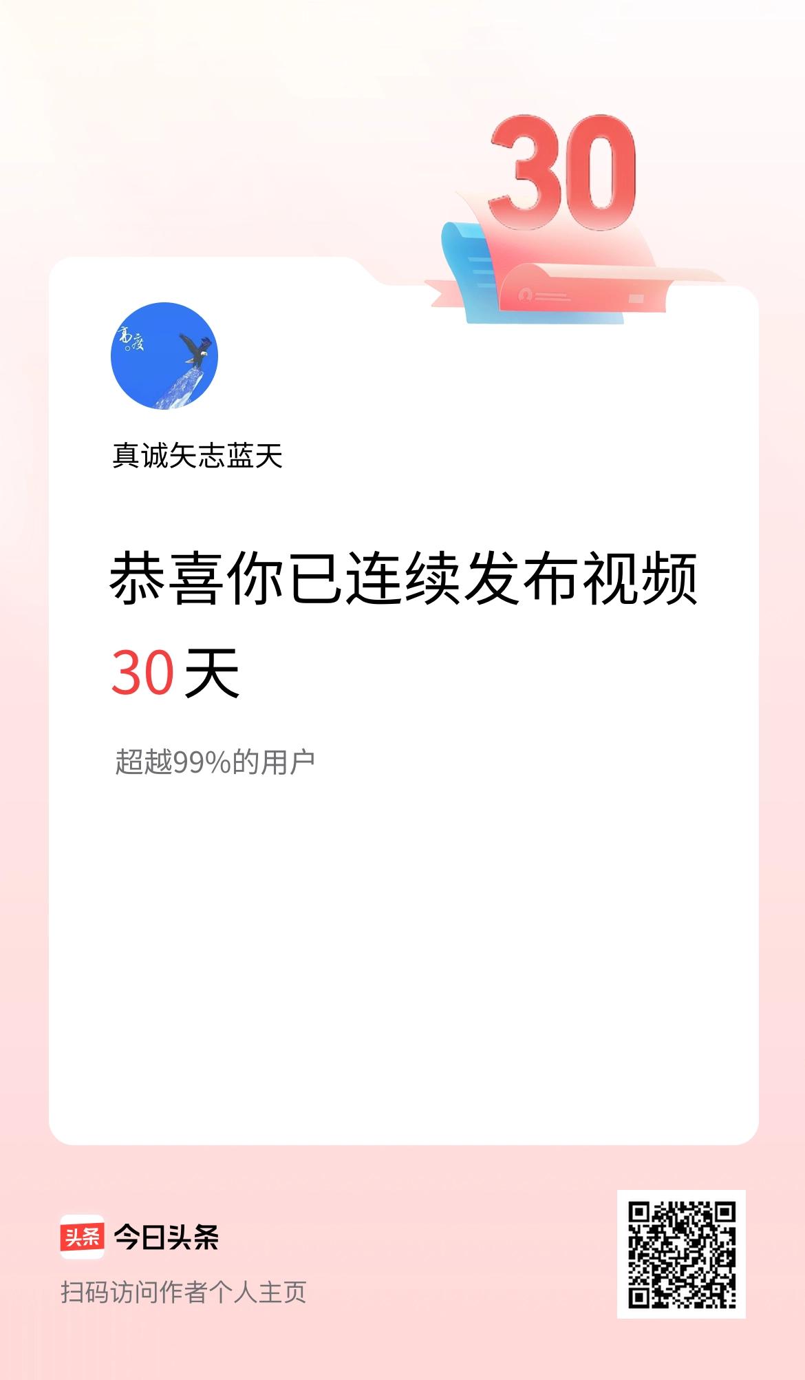 我在头条连续视频投稿30天