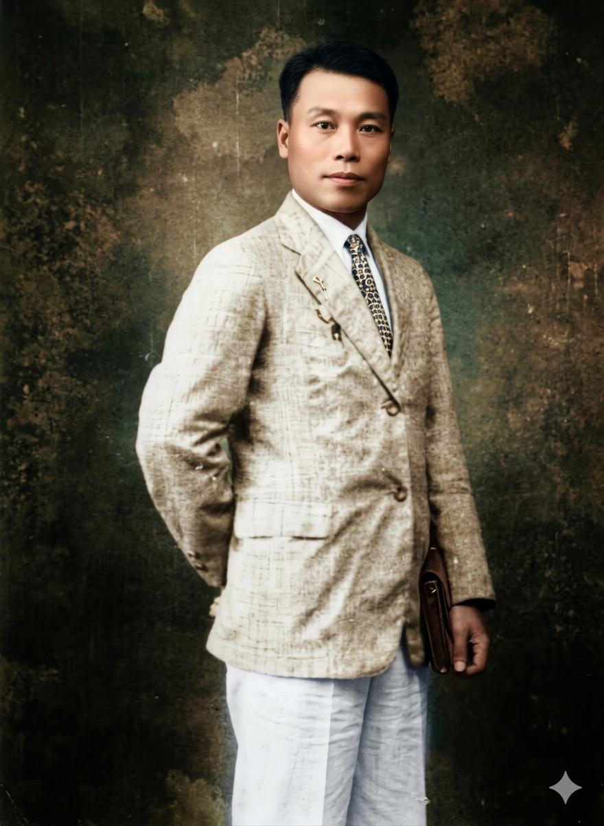 这张照片是青年李宗仁在1915年的珍贵留影，此时他正担任广西省立模范小学的体育（