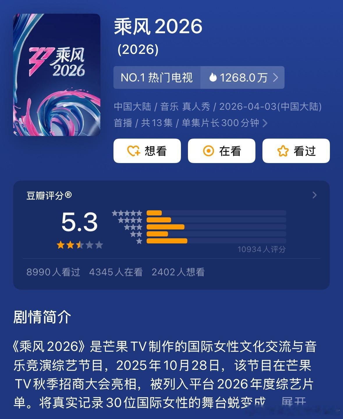 浪姐开分5.3 高了低了 