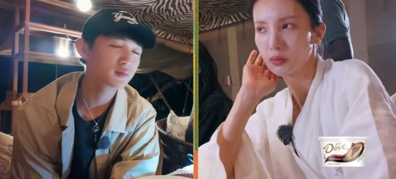 金晨吃饭优雅女人 荣梓杉说金晨吃饭也要摆姿势，金晨表示“我是优雅女人”[哈哈]。