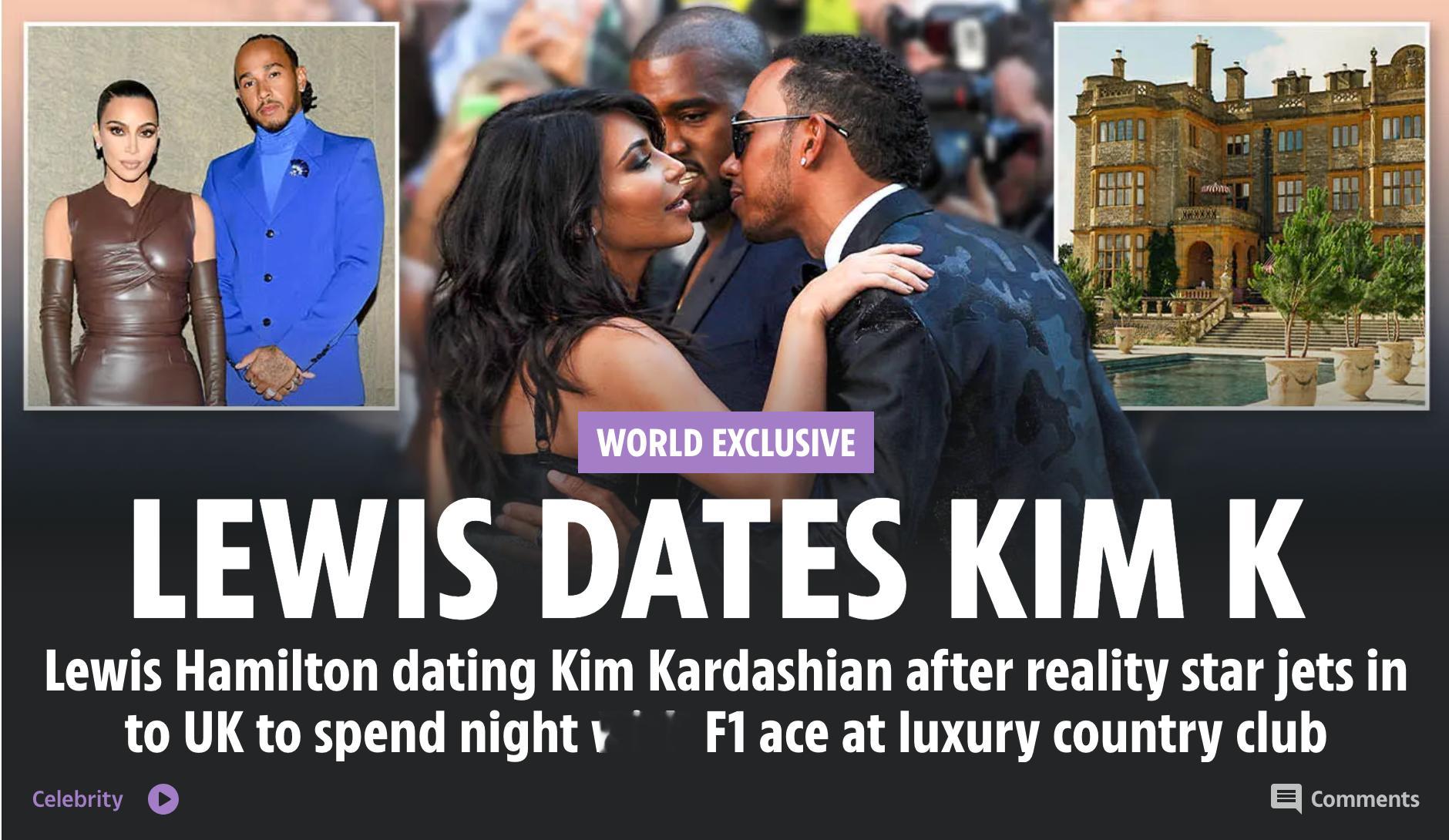 太阳报今日头条：汉密尔顿和金·卡戴珊约会F12026F1赛车揭幕