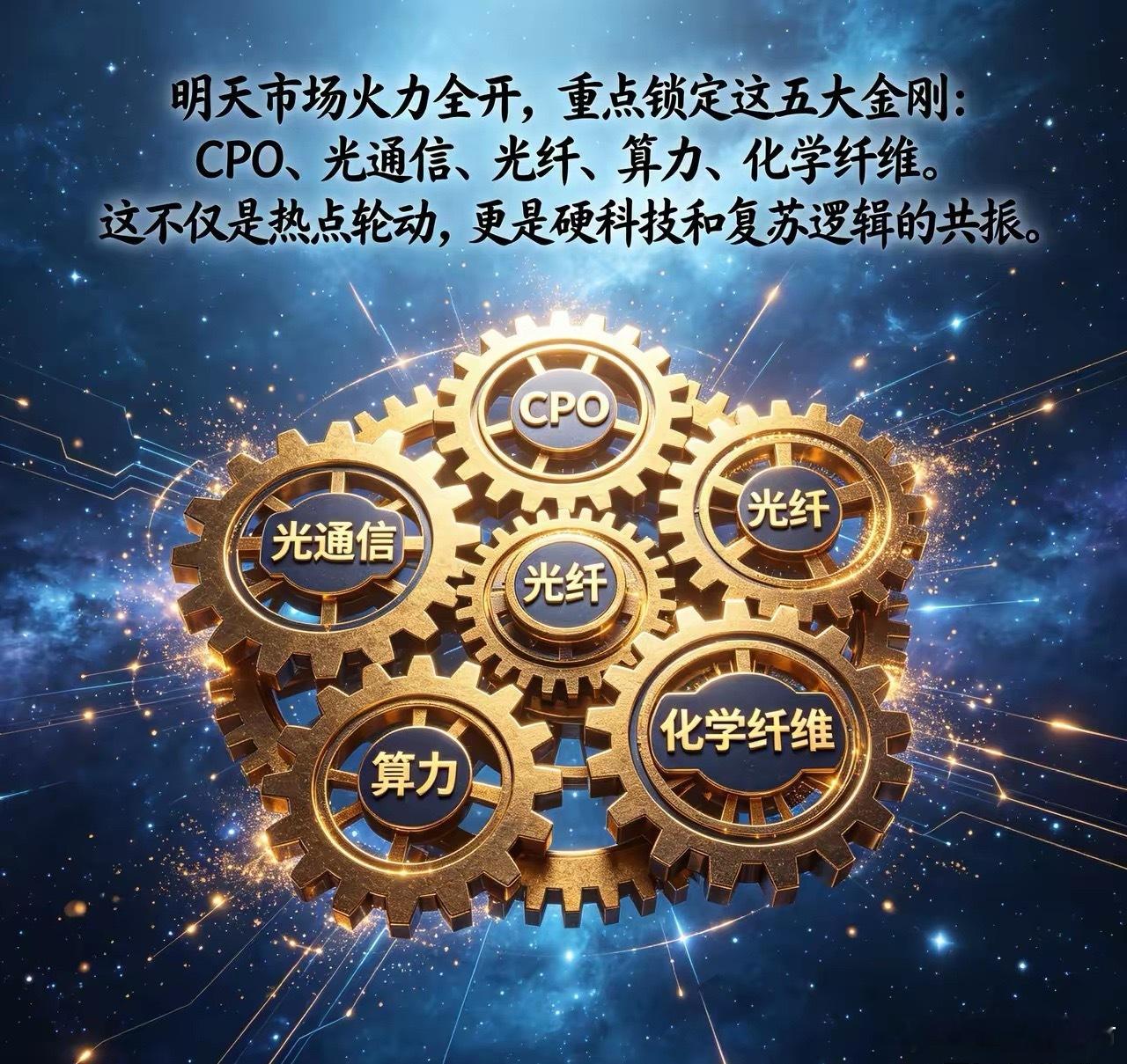 明日盯盘：五大主线浮出水面！明天市场火力全开，重点锁定这五大金刚：CPO、光通信