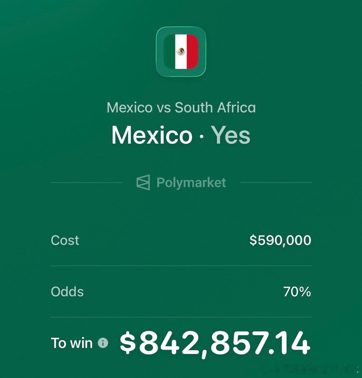 【2026世界杯】一位名叫“Latina”的网友在今天的世界杯揭幕战中豪赌墨西哥