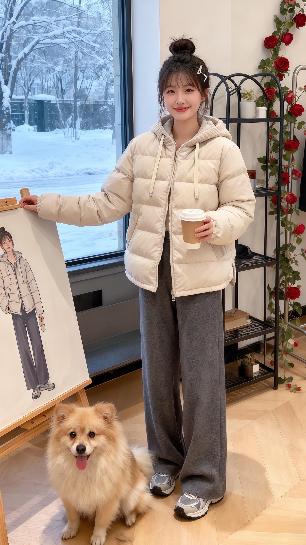 小个子秋冬穿搭 棉服也能穿出时尚感 韩系穿搭 冬季穿搭 保暖穿搭