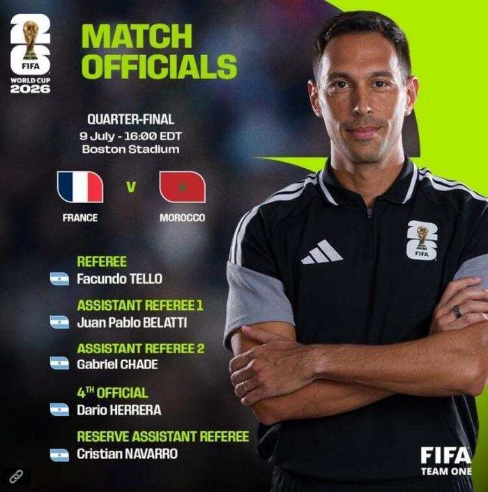 离谱到家了！7月8日，世界杯1/4决赛法国对阵摩洛哥的关键对决，居然安排全套阿根