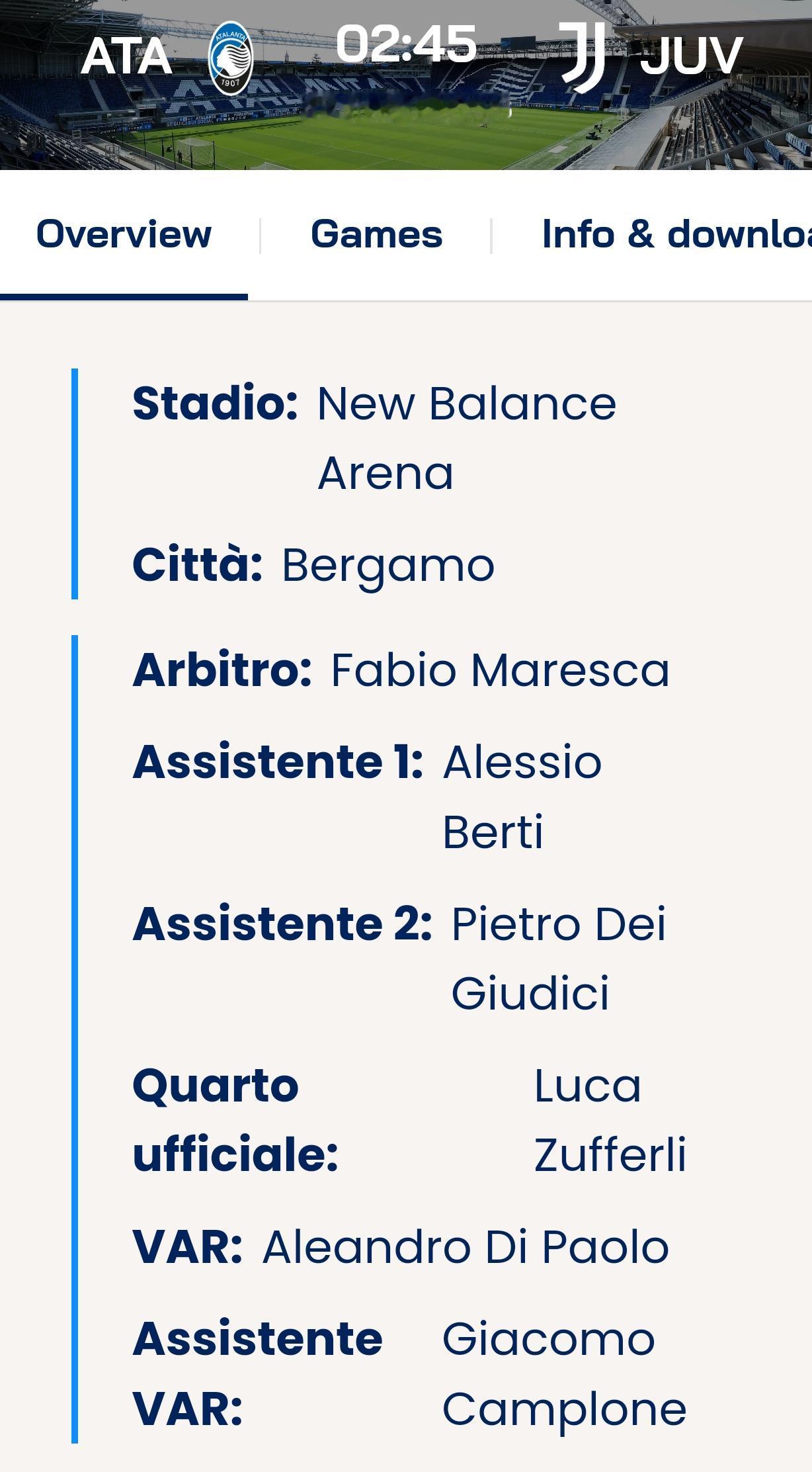 第32轮周日245尤文图斯争四焦点战客场对阵真蓝黑。
主裁判:马雷斯卡
var裁