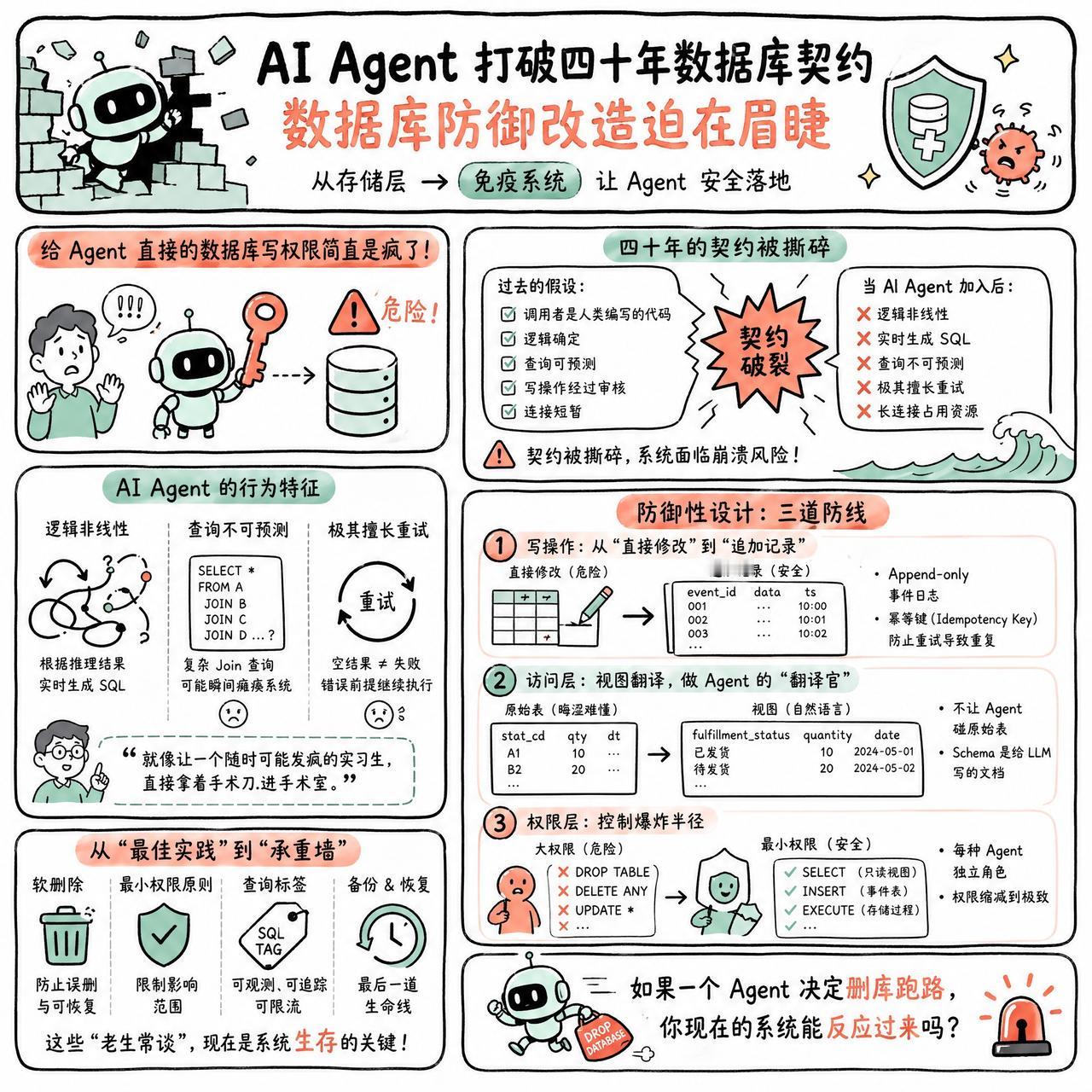 【AI Agent 打破四十年数据库契约，数据库防御改造迫在眉睫】

快速阅读：