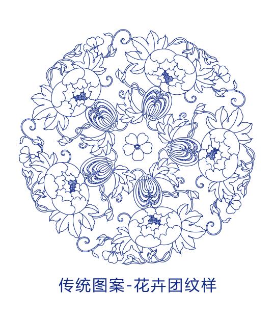 传统图案-花卉团纹样