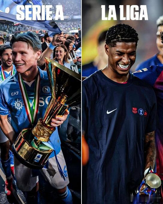 ESPN消息：拉什福德和麦克托米奈在离开曼联后，都已成功赢得联赛冠军。而曼联上一