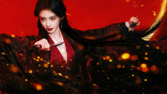 鞠婧祎红黑权谋大片鞠婧祎后面的手是谁的 鞠婧祎红黑权谋大片太帅了，飒爽权谋大女主