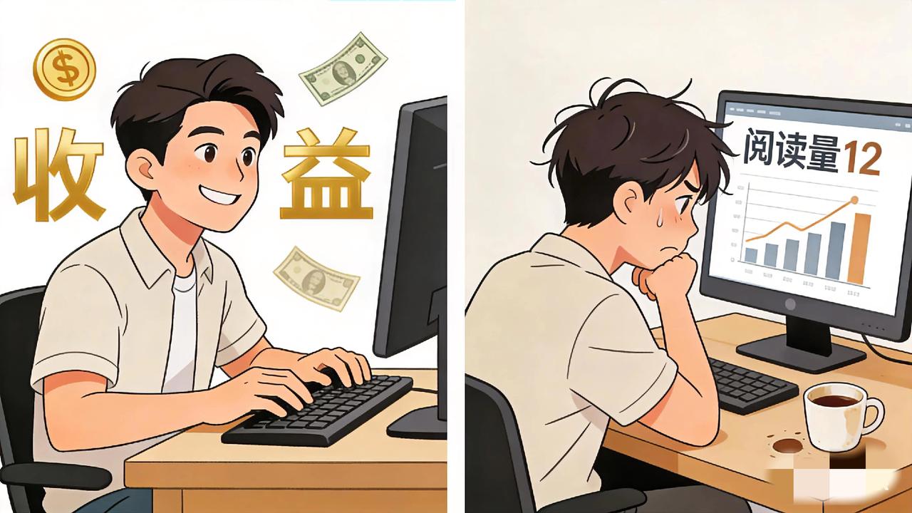 做头条前VS做头条后
 
做头条前，我以为只要写了就有收益
做头条后，你写了80