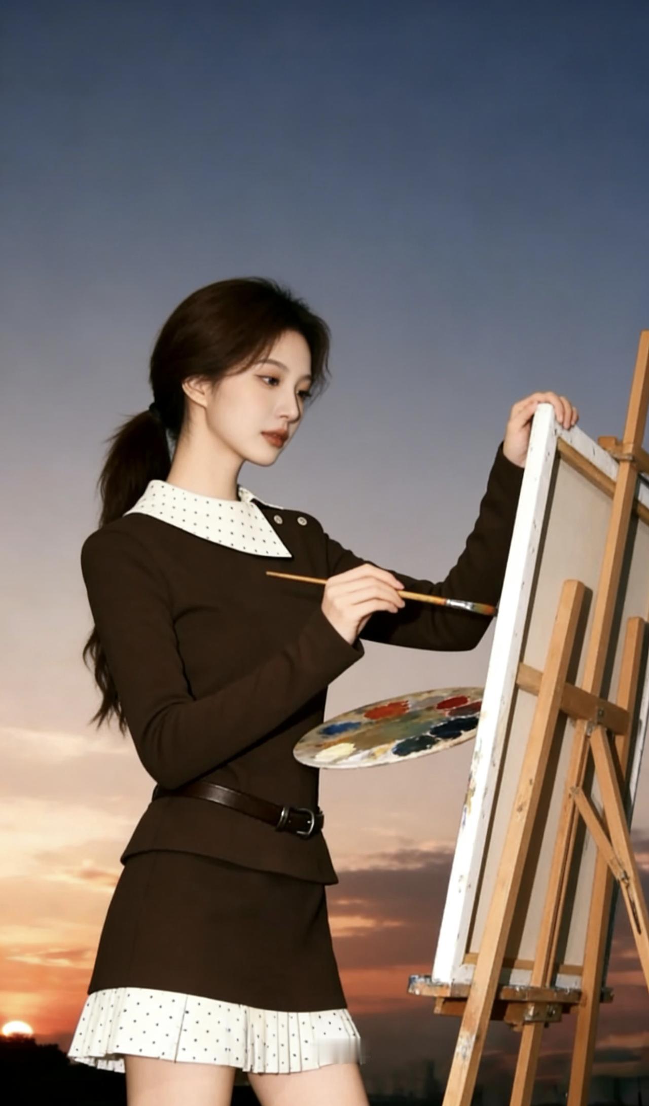 秋冬针织上衣短裙