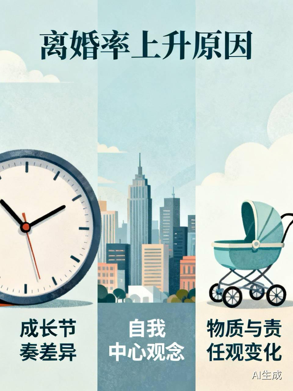 现在离婚率高，原因挺复杂。一方面是男女成长节奏不同。很多男人婚前承诺一堆，婚后却