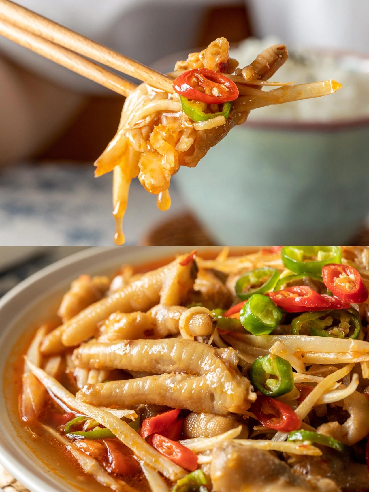 怒干三碗米饭，鲜辣香脆巨过瘾，谁吃谁懂
我又发现了一道巨好吃巨下饭的鸡爪吃法【子